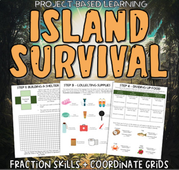 Preview of Project Based Learning: Fractions and Coordinate Grids -  Island Survival