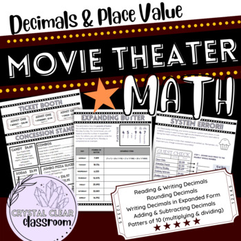 Preview of Project Based Learning MOVIE THEATER MATH: 5th Grade Decimals and Place Value