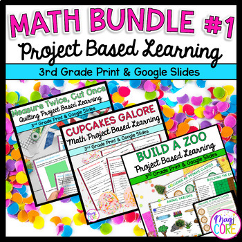 Preview of Project Based Learning Math Bundle #1  - 3rd Grade Math PBL Worksheets Activity