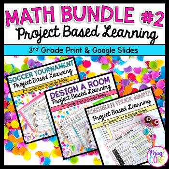 Preview of Project Based Learning Math Bundle #2 - 3rd Grade Math PBL Worksheets Activity