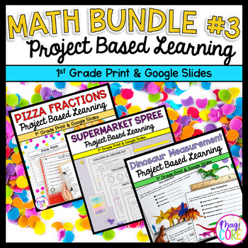 Preview of Project Based Learning Math Bundle #3 - 1st Grade Math PBL - Printable & Digital