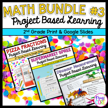 Preview of Project Based Learning Math Bundle #3 - 2nd Grade Math PBL - Printable & Digital