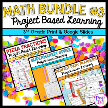 Preview of Project Based Learning Math Bundle #3 - 3rd Grade Math PBL - Printable & Digital