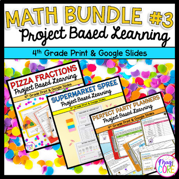 Preview of Project Based Learning Math Bundle #3 - 4th Grade Math PBL - Printable & Digital