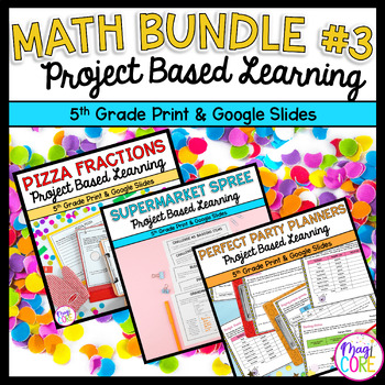 Preview of Project Based Learning Math Bundle #3 - 5th Grade Math PBL - Printable & Digital