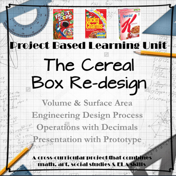 Preview of Project Based Learning: Math - Middle School - Cereal Box Project