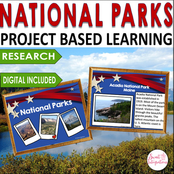 Preview of National Parks Research Math Project Based Learning and Social Studies Unit