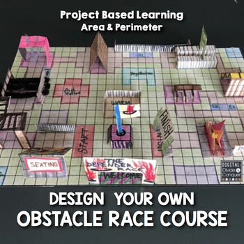 Preview of Project Based Learning: Obstacle Race- Area-Perimeter-PBL Print or Google Slides