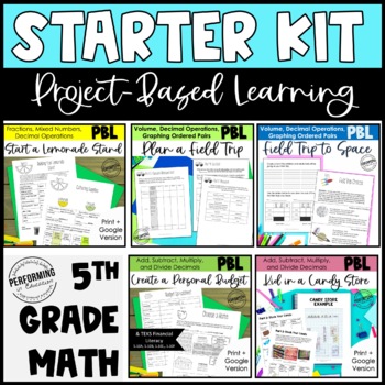 Preview of 5th Project Based Learning Math Starter Kit Bundle