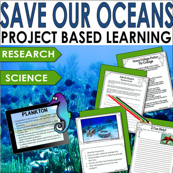 Preview of Ocean and Ocean Animals Conservation - Project Based Learning Science PBL