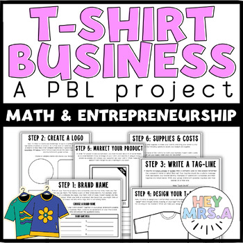 Preview of Project Based Learning | T-Shirt Business Math & Writing | 5th Grade | PBL