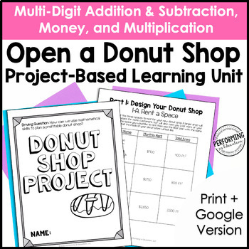 Preview of 4th Grade Math Project Based Learning | Add, Subtract, Multiply, Money, and More