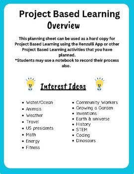 Preview of Project Based Learning w/ or w/o Renzulli