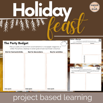 Preview of Project Based Learning with Decimals and Fractions by Planning a Holiday Feast