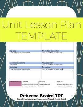 Preview of Project-Based UNIT Lesson Plan Template | EDITABLE