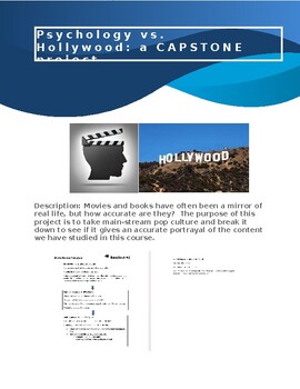Preview of Project CAPSTONE: Psychology vs. Hollywood