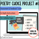 POETRY CHOICE Project #1 | Choose from FOUR types of poetr