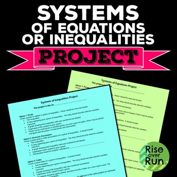 Preview of Systems of Equations or Inequalities Project