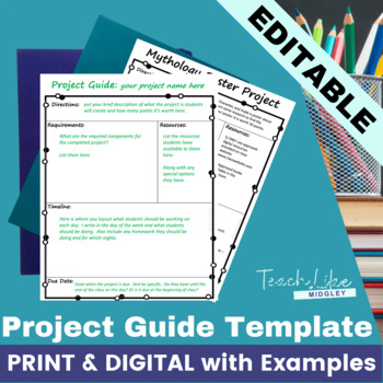 Student Project Guide Template by Teach Like Midgley | TpT