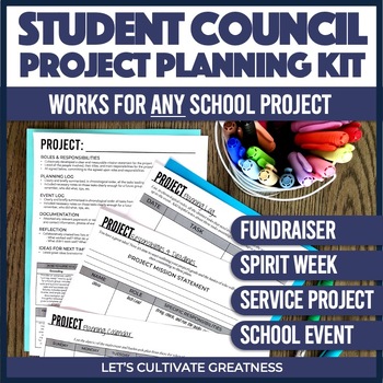 Preview of Student Council Leadership Activity Project Planning Forms Template Kit