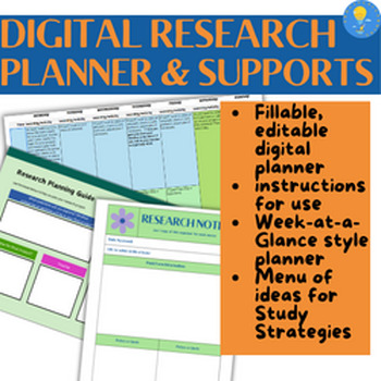 Preview of Project Planning, Organization & Research Digital Tools (Students) gr. 6, 7, 8,9