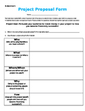 Project Proposal Form for Kids- Shark Tank STEAM Writing Task