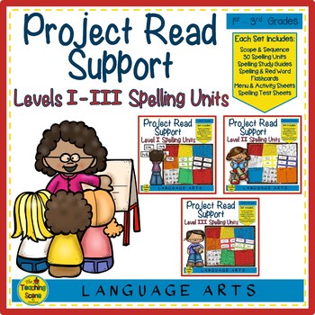 Preview of Project Read Support:Levels I, II & III Spelling Units, Flashcards, & Activities