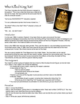 Preview of Project: "Who Killed King Tut?" Murder Mystery