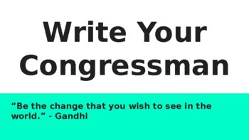 Preview of Project: Write Your Congressman