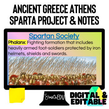 Preview of Project and Graphic Organizer Athens Sparta 