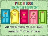 Projectable Math Word Problem Pick a Door - 12 Week Reivew
