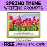 Digital Spring Writing Prompts + FREE Spanish