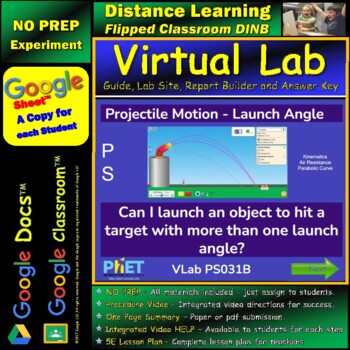 Preview of Projectile Motion - Launch Angle STAR* Virtual Lab Google Docs™ DINB