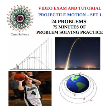 Preview of Projectile Motion - HS Physics - Problem Solving Video Exam and Tutorial – Set 1