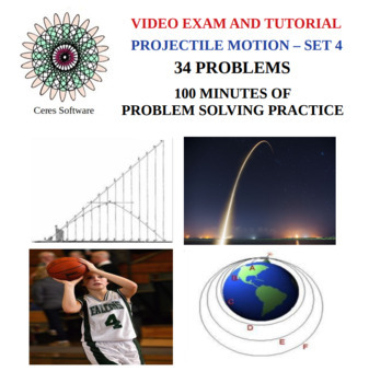 Preview of Projectile Motion - HS Physics - Problem Solving Video Exam and Tutorial – Set 4