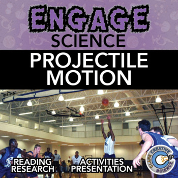 Preview of Projectile Motion Resources - Reading, Printable Activities, Notes & Slides