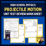 Projectile Motion Review Worksheet - Horizontal, Vertical,