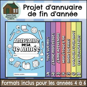 Preview of Projet d'annuaire de fin d'année | French Yearbook Activity (Grade 4-6)