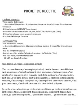 Preview of Projet de recette (French recipe project)