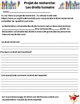 Preview of Projet de recherche: Les droits humains