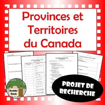 Preview of Projet de recherche – Les provinces et les territoires (Social Studies)