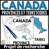 Projet de recherche - Provinces et territoires du Canada -