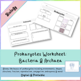 Prokaryotes Worksheet: Basics of Bacteria and Archaea