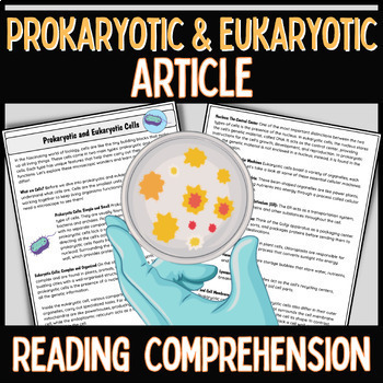 Preview of Prokaryotic Eukaryotic Cells Reading Passage Comprehension Questions Worksheet