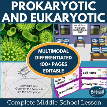 Preview of Prokaryotic & Eukaryotic Cells Complete Science Lesson Plan - Grades 6 7 8