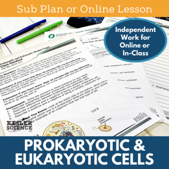 Preview of Prokaryotic and Eukaryotic Cells - Sub Plans - Print or Digital