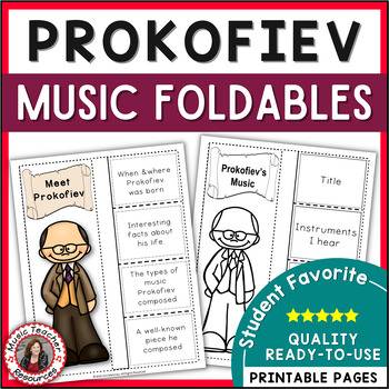 Preview of Music Composer Worksheets - PROKOFIEV Biography Research and Listening Foldables