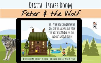 Preview of Prokofiev's "Peter and the Wolf" Digital Self-checking Escape Room