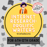 Prolific Authors: Internet Research Worksheets for Middle 