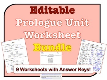 Preview of Prologue Worksheets *EDITABLE BUNDLE*